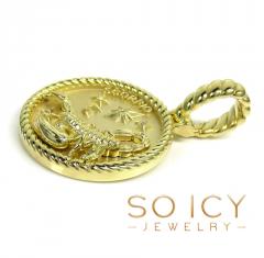 14k gold sculpted diamond scorpion zodiac pendant 0.04ct 
