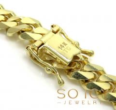 14k yellow gold solid concave miami link chain 20-26 inches 6mm