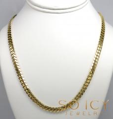 14k yellow gold solid concave miami link chain 20-26 inches 6mm