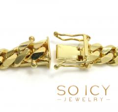 14k yellow gold solid concave miami link chain 20-26 inches 7mm