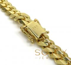 14k yellow gold solid concave miami link chain 20-26 inches 7mm
