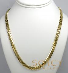 14k yellow gold solid concave miami link chain 20-26 inches 7mm
