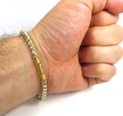 14k two tone gold prism cut solid franco bracelet 8.50