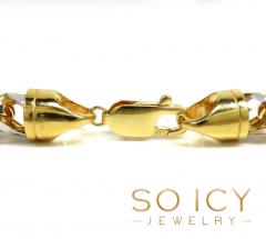14k two tone gold prism cut semi-hollow franco chain 20-26