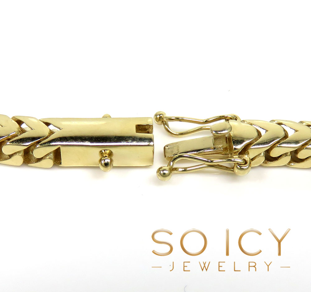 14k yellow gold semi hollow box franco chain 20-24 inch 4mm - Image 3