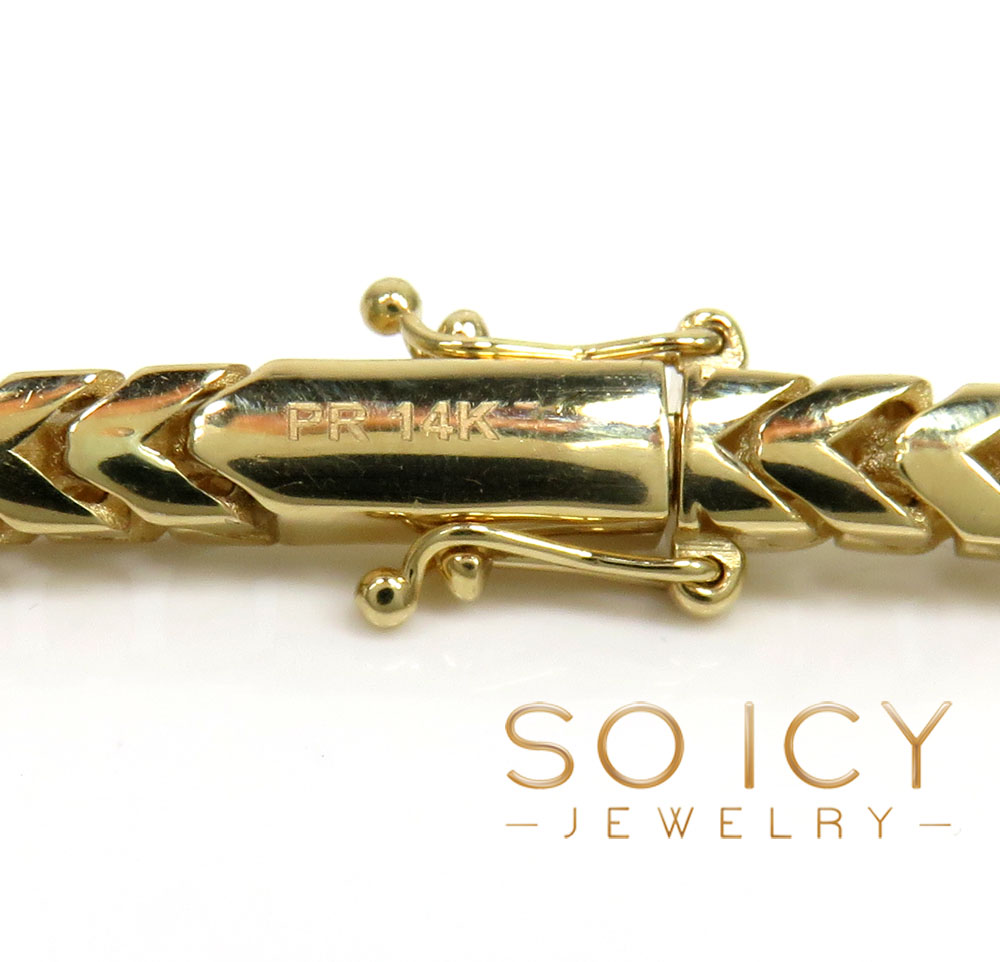 14k yellow gold semi hollow box franco chain 20-24 inch 4mm