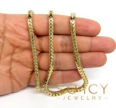 14k yellow gold semi hollow box franco chain 20-24 inch 4mm