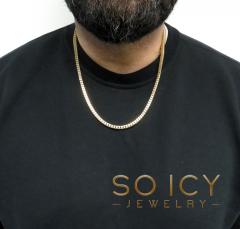 14k yellow gold semi hollow box franco chain 20-24 inch 4mm