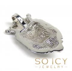 925 white sterling silver crowned lion diamond pendant 0.05ct
