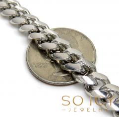 925 white sterling silver miami link bracelet 8 inch 8.20mm