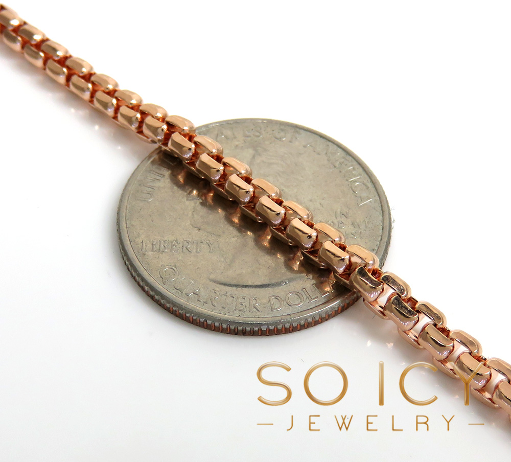 14k rose gold venetian box bracelet 8 inch 3.50mm