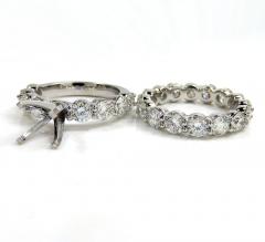 14k white gold round lab grown diamond semi mount ring set 4.40ct