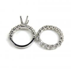 14k white gold round lab grown diamond semi mount ring set 4.40ct