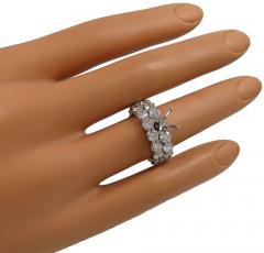 14k white gold round lab grown diamond semi mount ring set 4.40ct