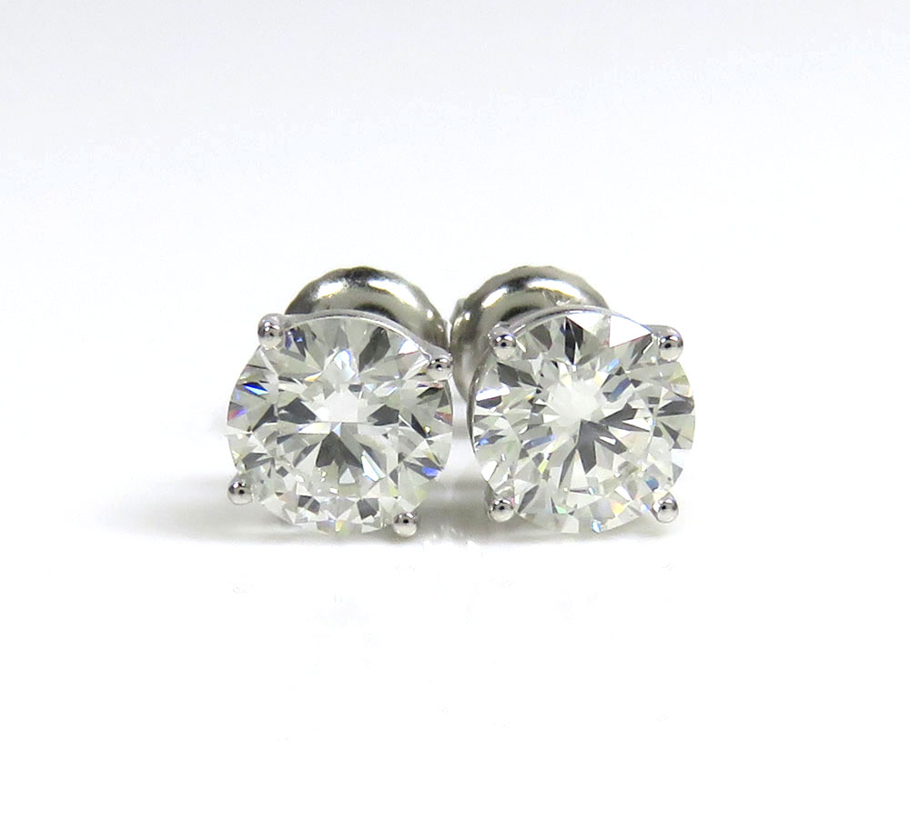 14k gold clean round cut lab grown diamond studs earrings 2.00ct - Image 2