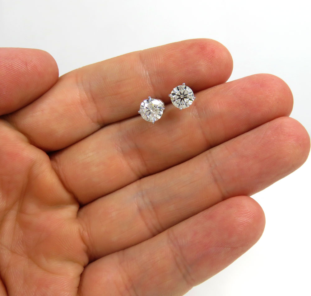 14k gold clean round cut lab grown diamond studs earrings 2.00ct - Image 3