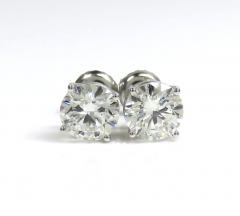 14k gold clean round cut lab grown diamond studs earrings 2.00ct