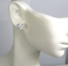 14k gold clean round cut lab grown diamond studs earrings 2.00ct