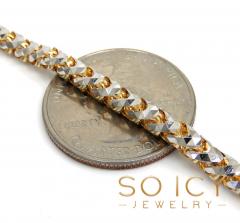 10k two gold prism cut franco chain 18-26 inch 4mm 