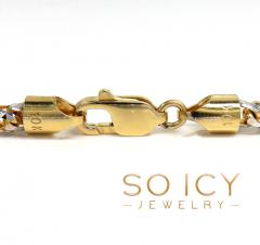 10k two gold prism cut franco chain 18-26 inch 4mm 