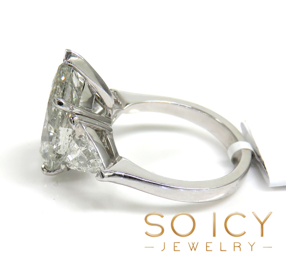 14k gold lab grown pear & trillion diamond engagement ring 6.70ct - Image 3