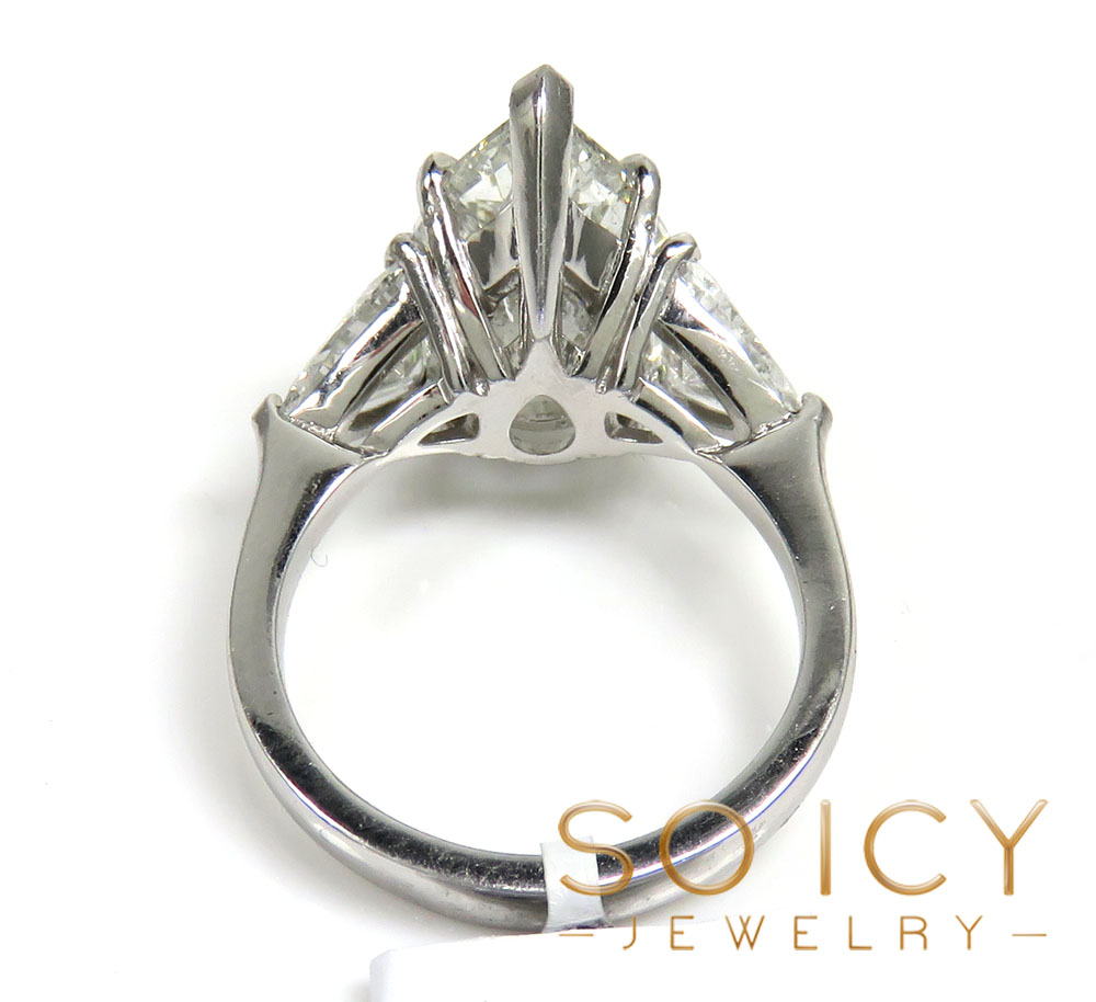 14k gold lab grown pear & trillion diamond engagement ring 6.70ct - Image 4