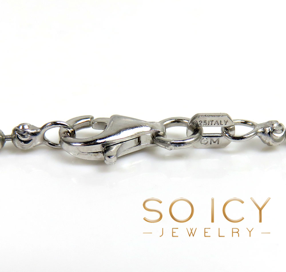 925 white sterling silver diamond cut bead chain 18-26 inch 2.20mm - Image 3