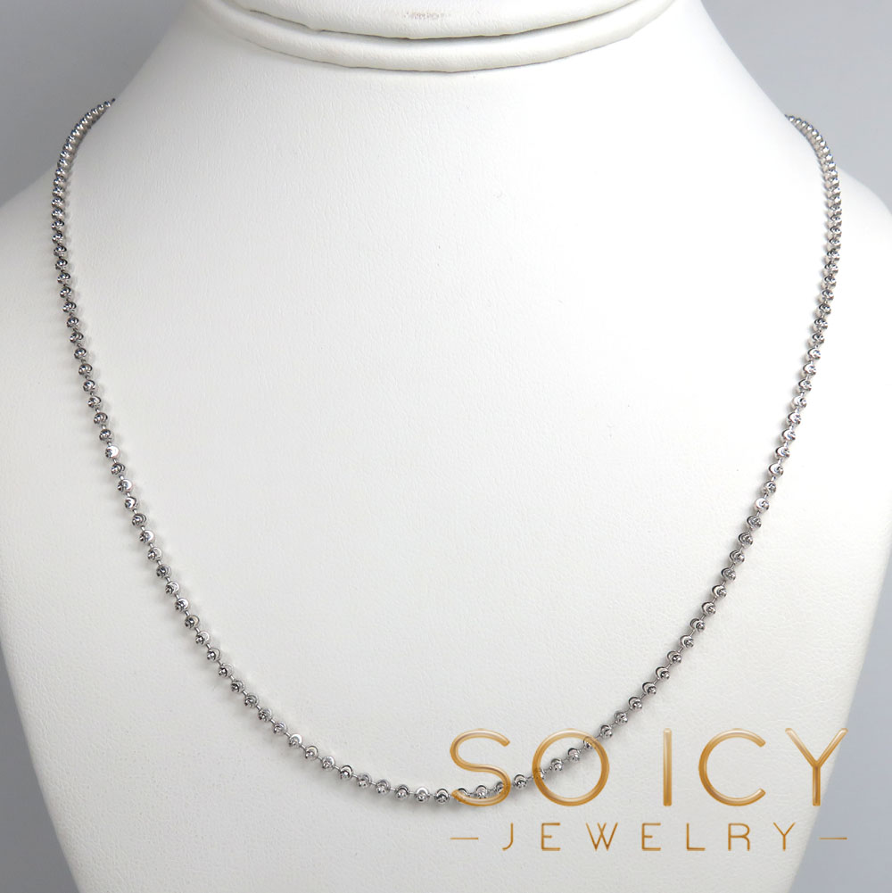 925 white sterling silver diamond cut bead chain 18-26 inch 2.20mm - Image 5