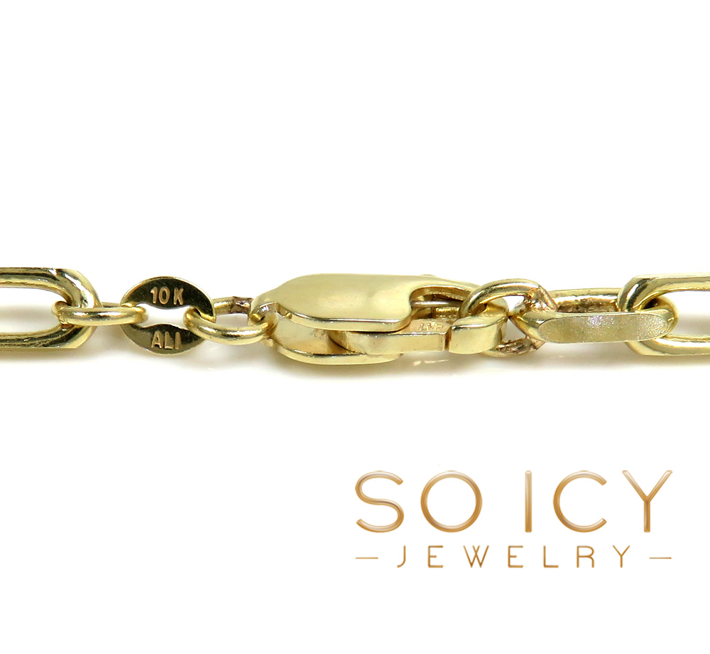 10k yellow gold solid flat edge cable link chain 18-26 inches 3.50mm - Image 3