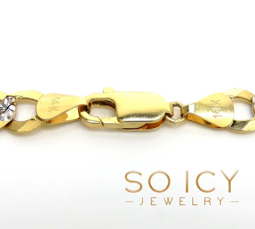 14k yellow gold diamond cut cuban bracelet 8.75 inch 9.50mm - Image 3