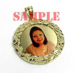 10k yellow gold nugget small-large picture pendant