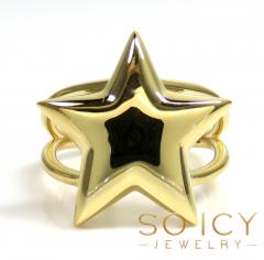 14k solid gold large star ring