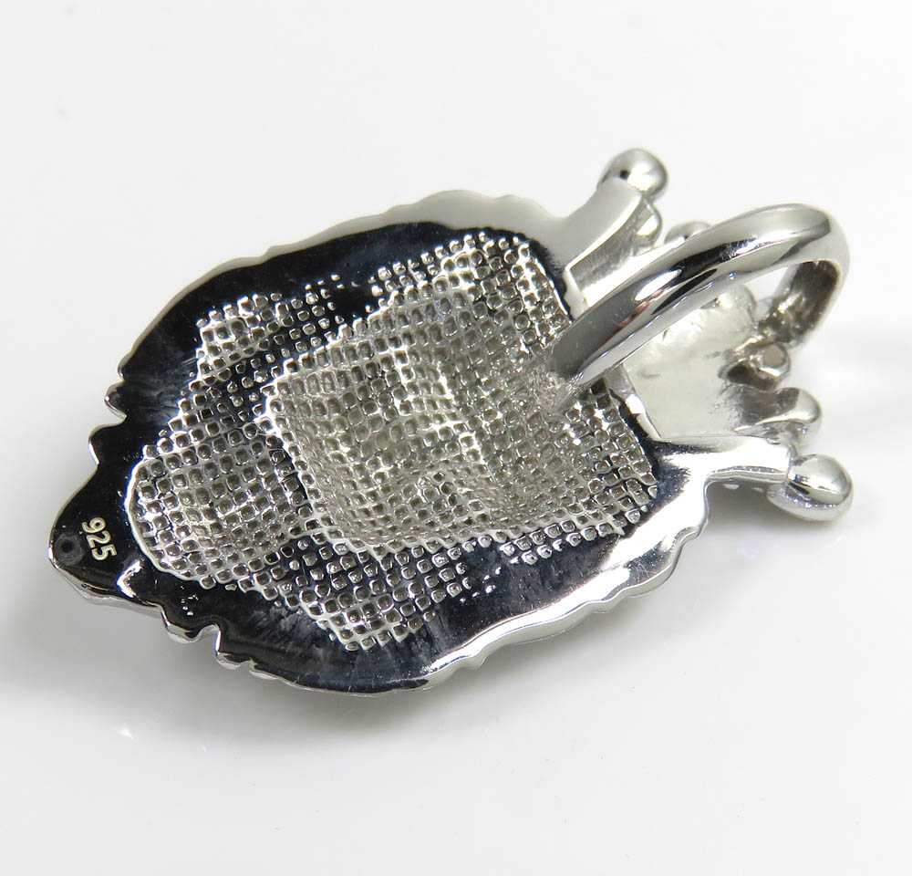 925 white or yellow sterling silver large crowned lion diamond pendant 0.05ct - Image 3