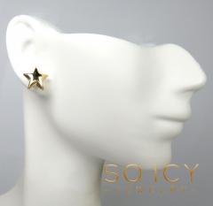 14k yellow gold solid 3d 11mm star earrings