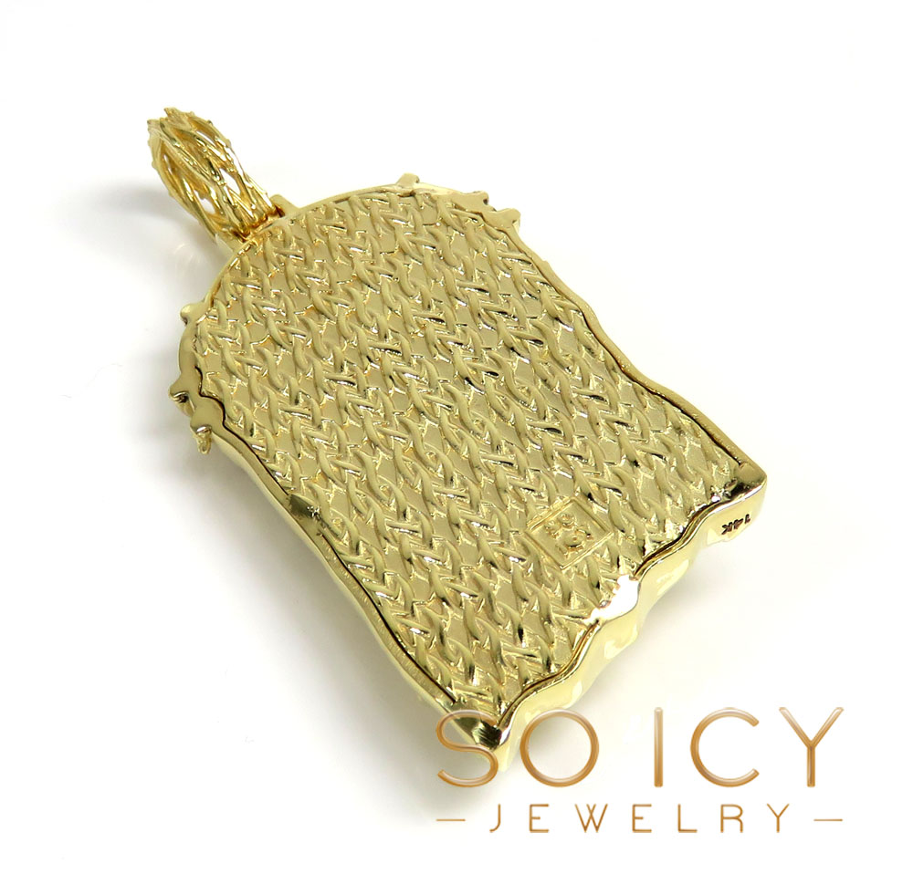 14k gold x-large classic thorn jesus pendant 0.15ct - Image 4