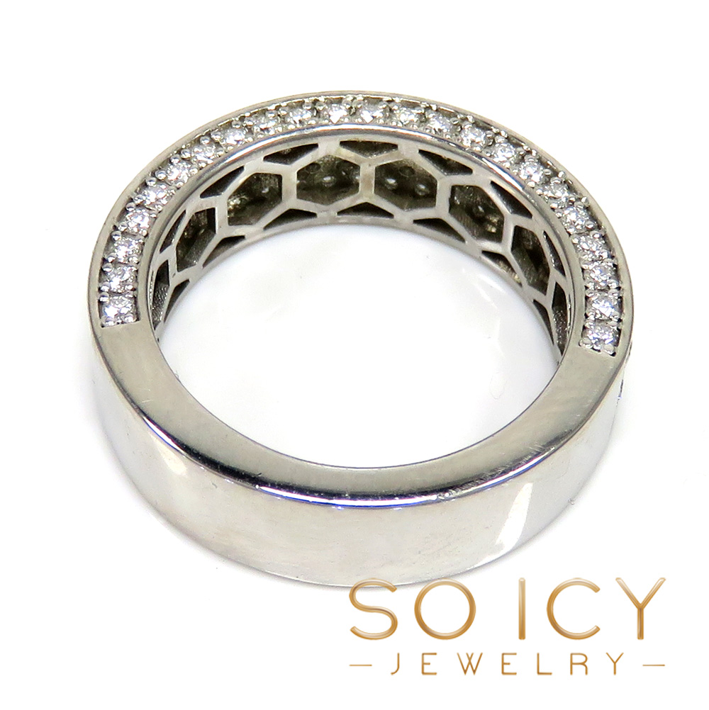 14k gold four row lab grown diamond wedding band ring 2.15ct - Image 4