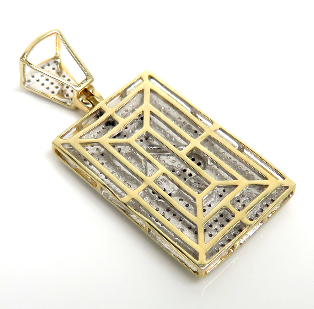 10k yellow gold black & white diamond ace of spades pendant 0.80ct - Image 4
