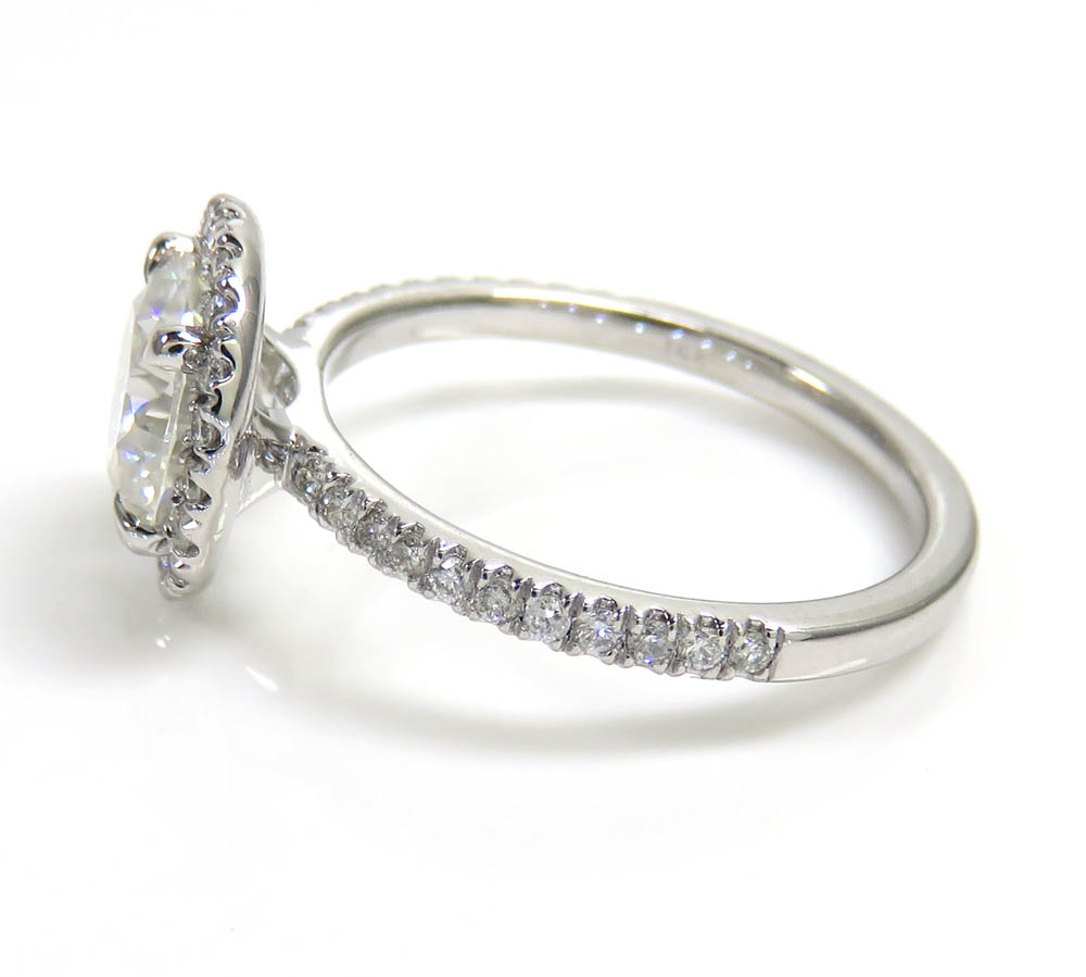 14k gold round lab grown cvd diamond halo engagement ring 2.41ct - Image 3