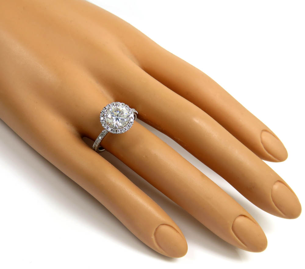 14k gold round lab grown cvd diamond halo engagement ring 2.41ct - Image 5
