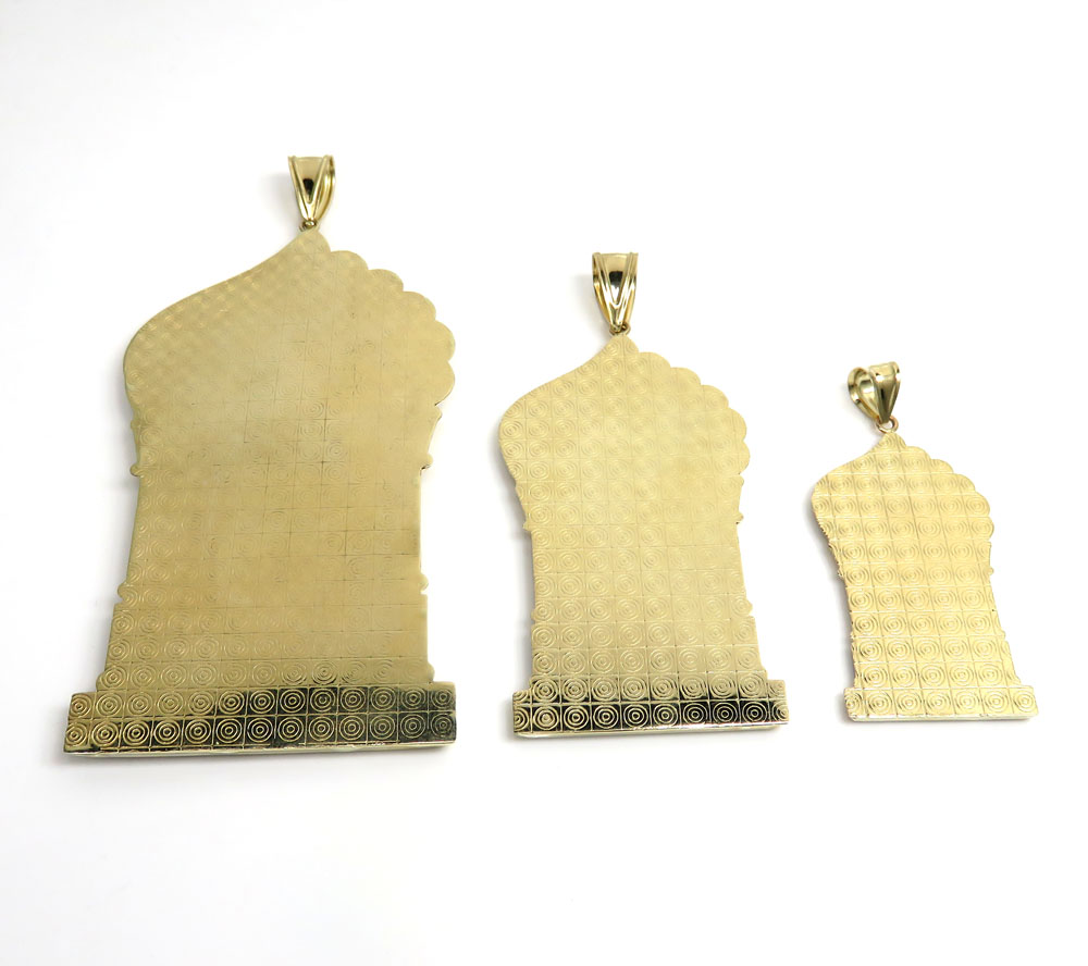 10k yellow gold small-large saint lazarus of bethany pendant - Image 4