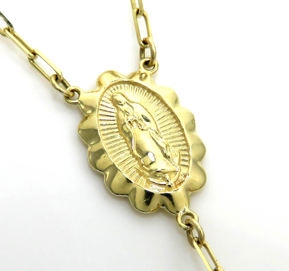 Rosary necklace 14k tri color gold diamond cut beads 30 inches 8mm - Image 2