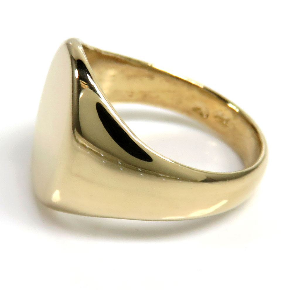 14k yellow gold solid oval monogram ring  - Image 3