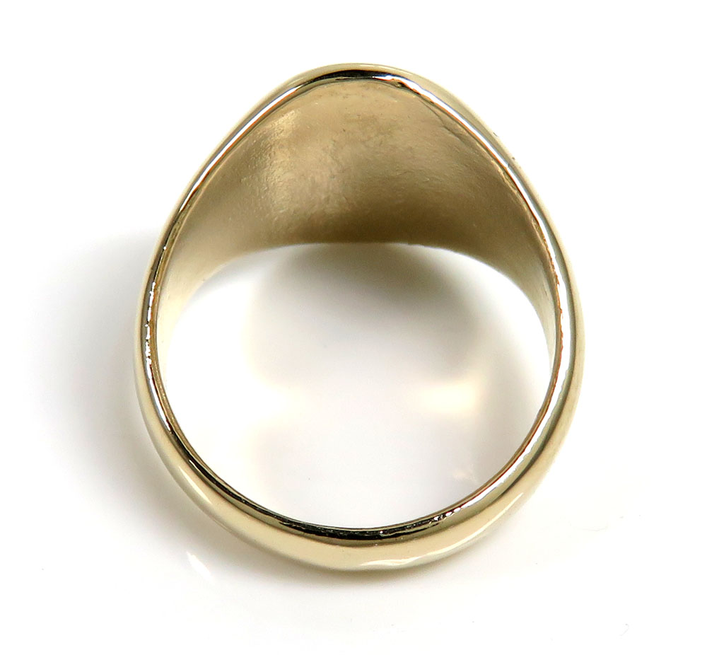 14k yellow gold solid oval monogram ring  - Image 4
