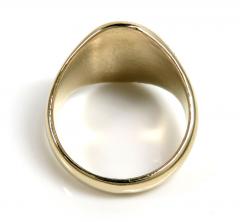 14k yellow gold solid oval monogram ring