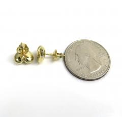 14k gold solid 3d 10mm heart earrings