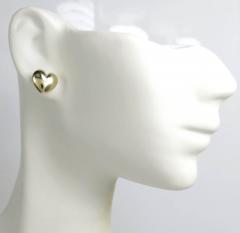 14k gold solid 3d 10mm heart earrings