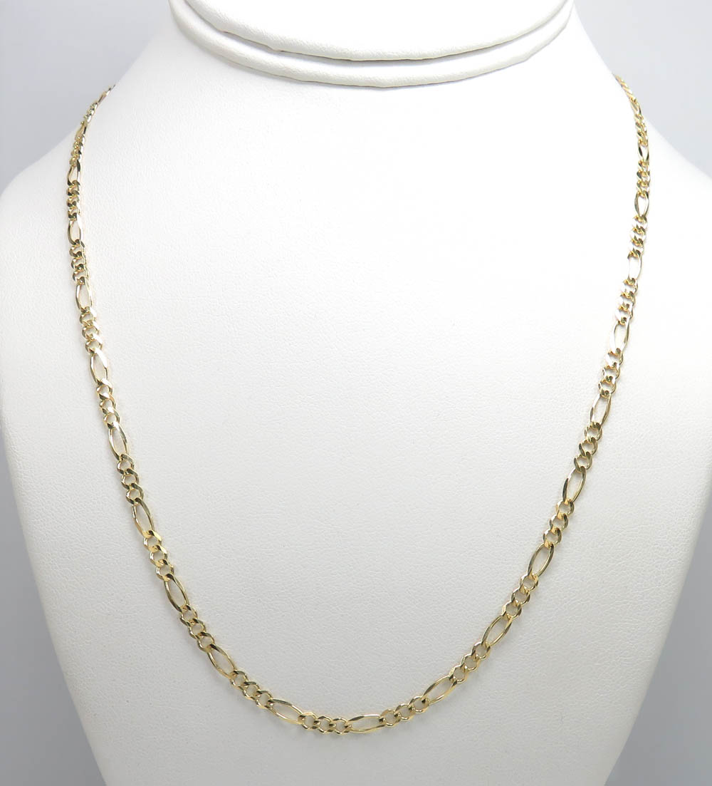 14k yellow gold solid figaro link chain 18-24 inch 3.50mm - Image 5