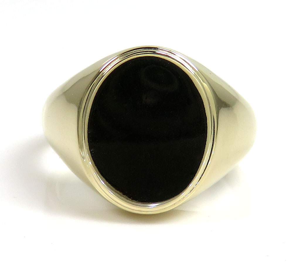 14k gold custom solid oval monogram ring 