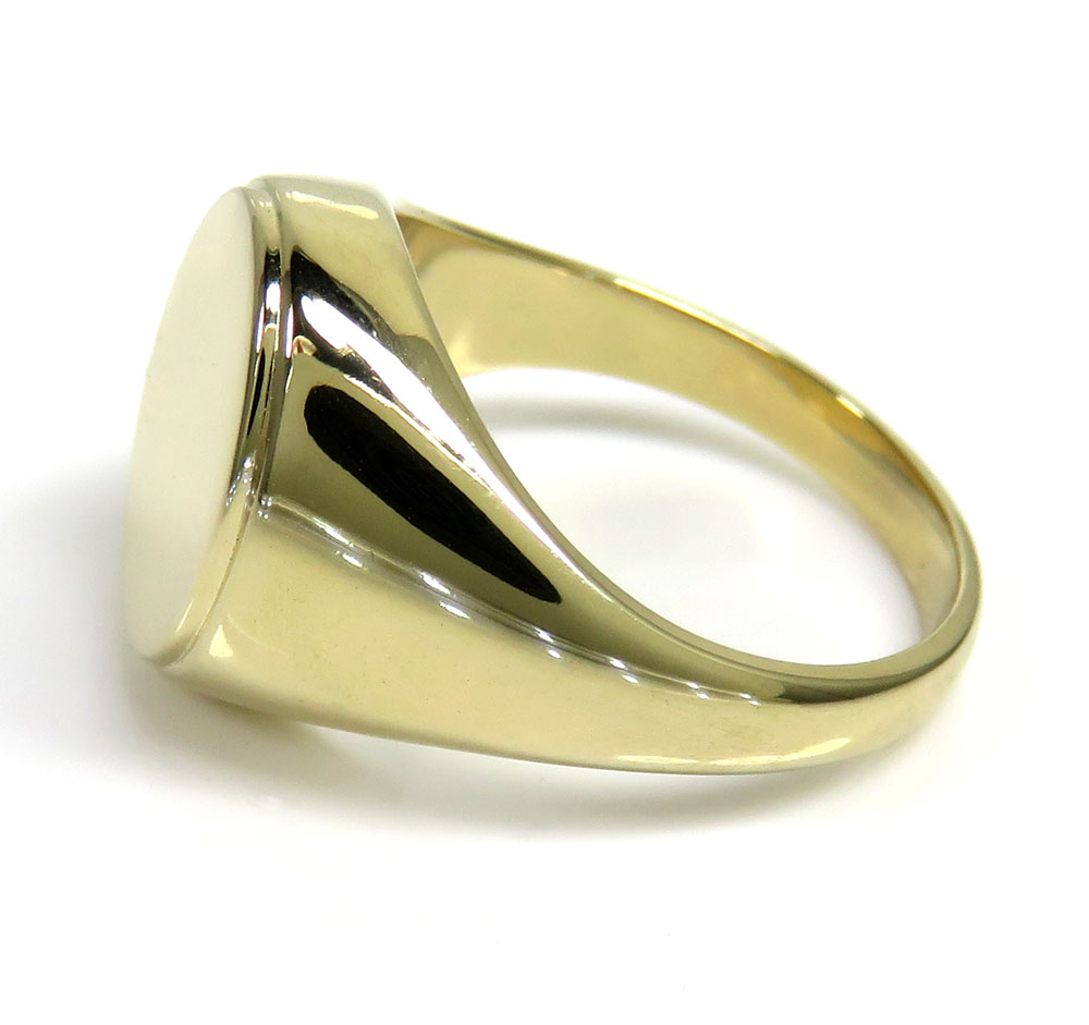 14k gold custom solid oval monogram ring 