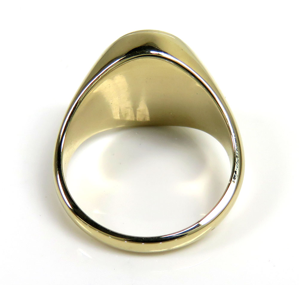 14k gold custom solid oval monogram ring 